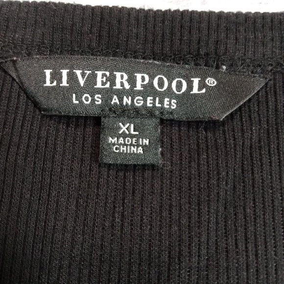 Liverpool Los Angeles Womens‎ Shirt Black XL Button Top Soft Stretch Pullover - Picture 8 of 11